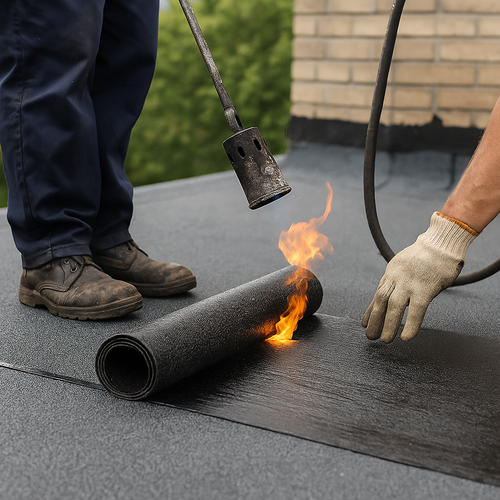 modified bitumen roof install