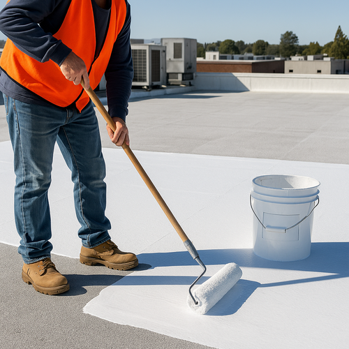silicone roofing application